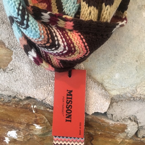 Missoni x Target Skinny Knit Tan Chevron Scarf NWT - Picture 3 of 6